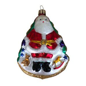 Vintage Christmas Ornament Glass Santa Claus Rocking Horse Bear Czech Republic